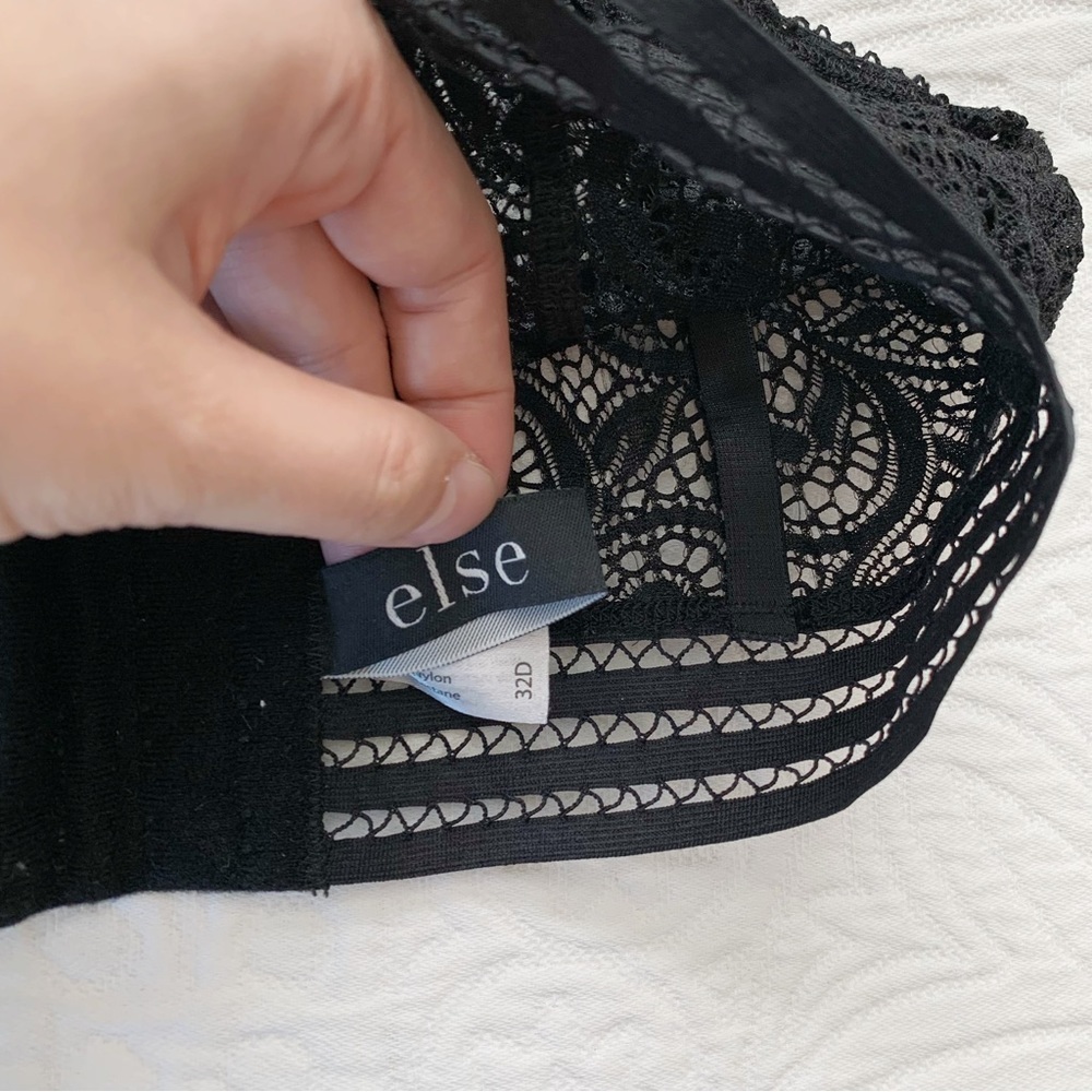 Else Lingerie Paisley Bralette, Black (32D) - Picture 5 of 5